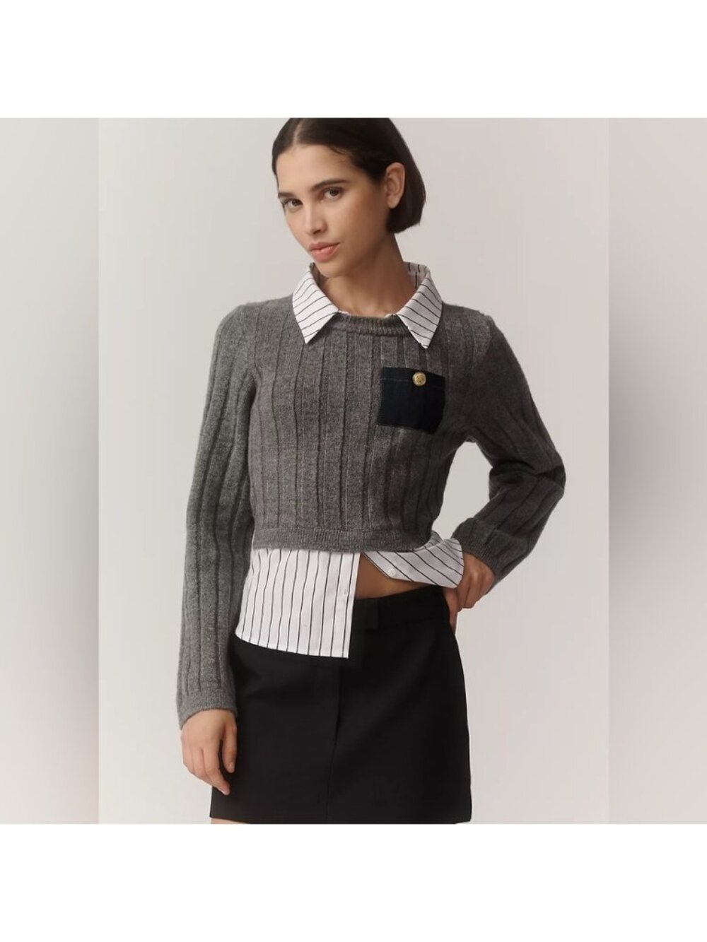 NWT Anthropologie Maeve Size Small Sweater & Shirt Twofer